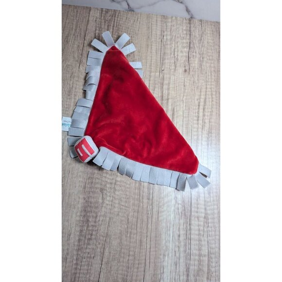 Disney Parks  Babies Red & Gray Plush Baby Lovey Blanket With Fringe Trim 12" - Picture 5 of 8